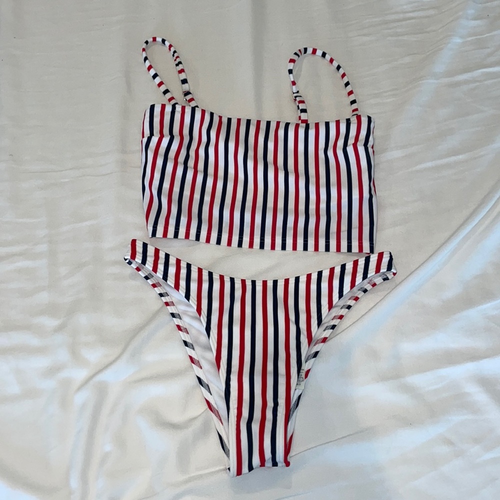 Red white and blue bikini